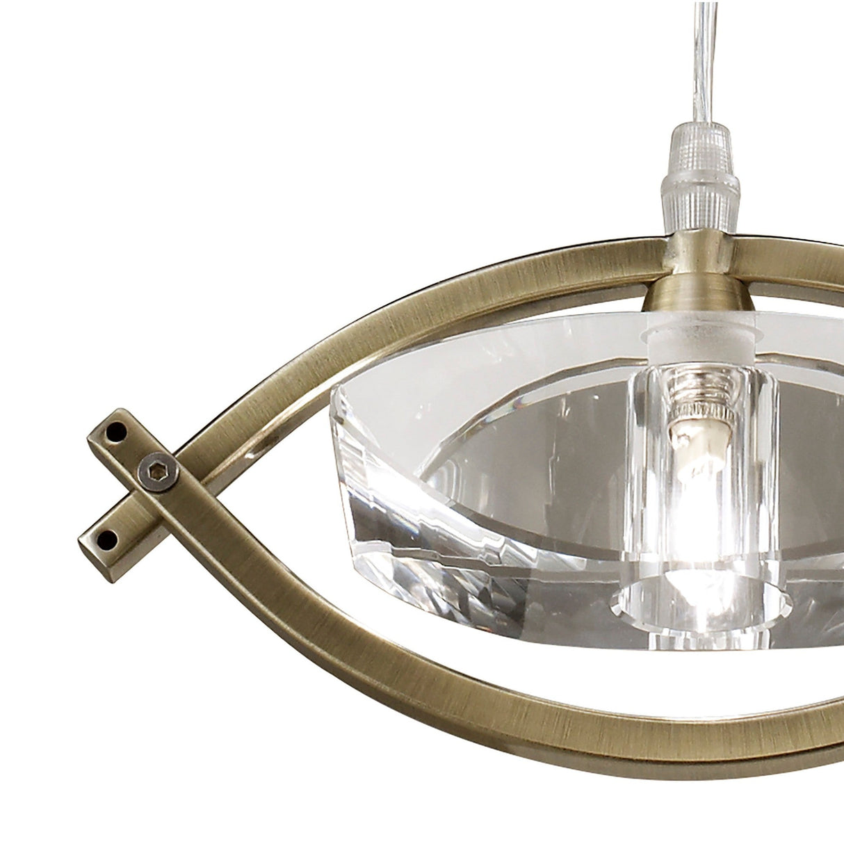 Kromo 1 Light Pendant Light - Antique Brass