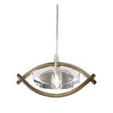 Kromo 1 Light Pendant Light - Antique Brass