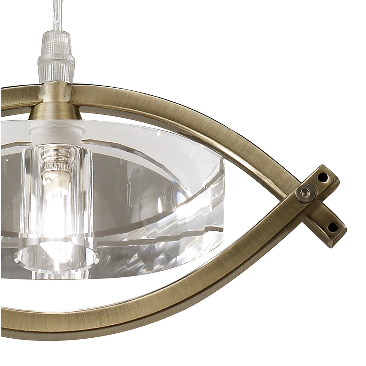Kromo 1 Light Pendant Light - Antique Brass