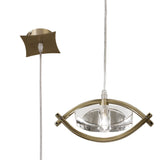 Kromo 1 Light Pendant Light - Antique Brass