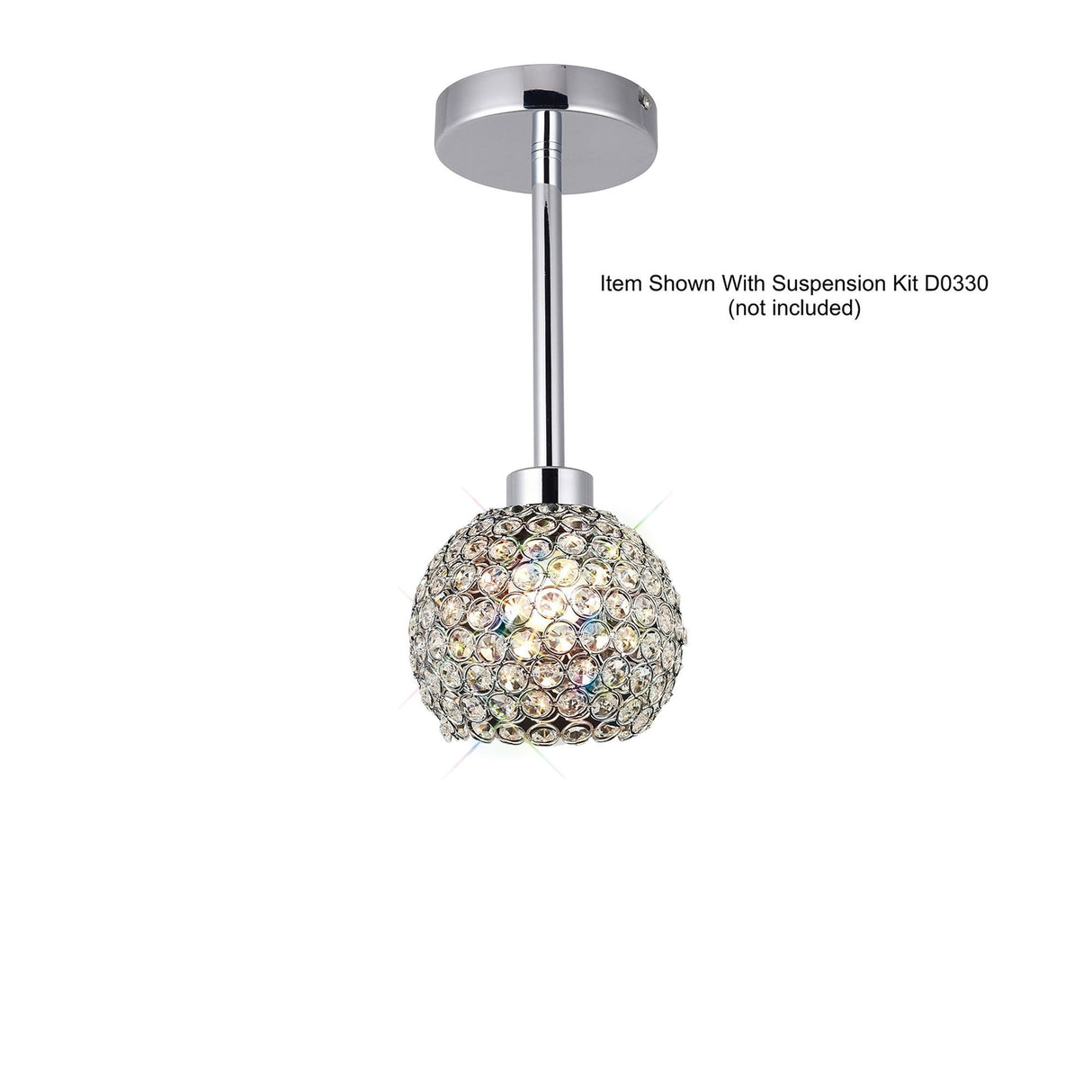 Kudo Ball Crystal Lampshade - Polished Chrome