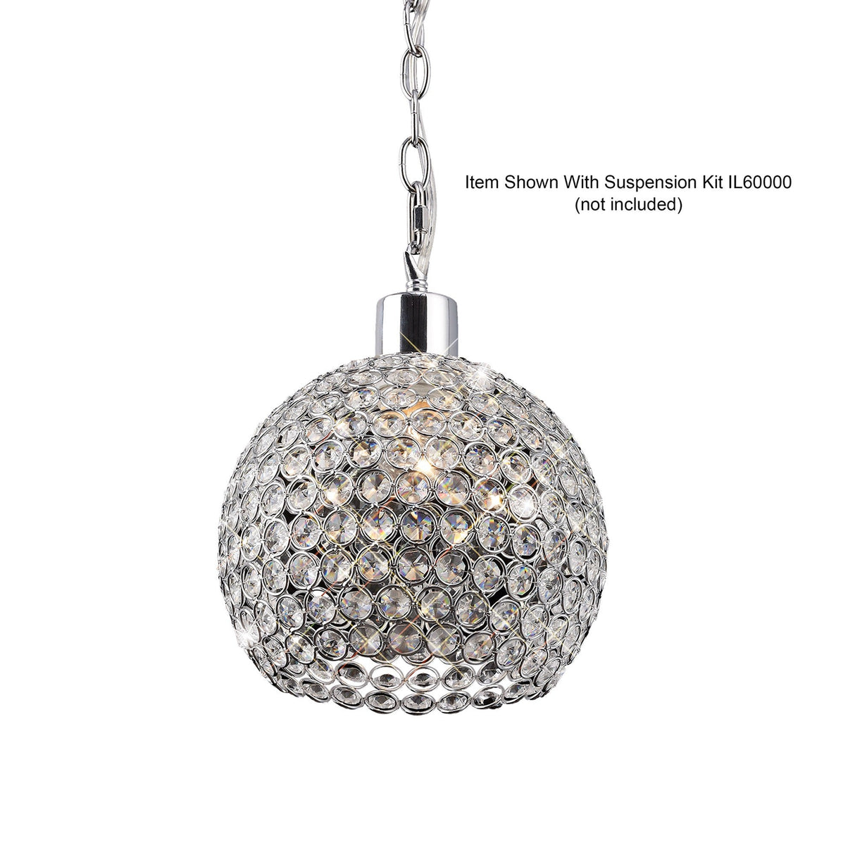 Kudo Crystal Ball Crystal Lampshade - Polished Chrome