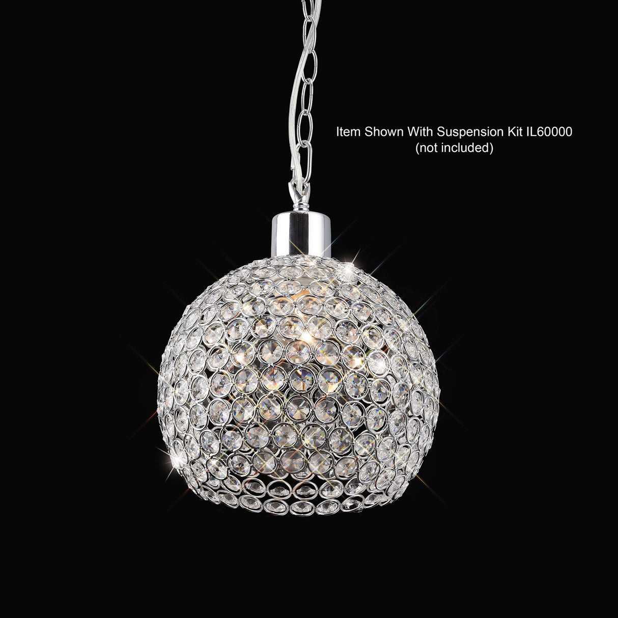 Kudo Crystal Ball Crystal Lampshade - Polished Chrome