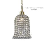 Kudo Crystal Bell Crystal Lampshade - Antique Brass