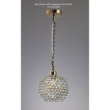 Kudo Crystal Ball Crystal Lampshade - Antique Brass