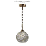 Kudo Crystal Ball Crystal Lampshade - Antique Brass