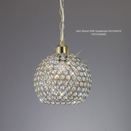 Kudo Crystal Ball Crystal Lampshade - Antique Brass