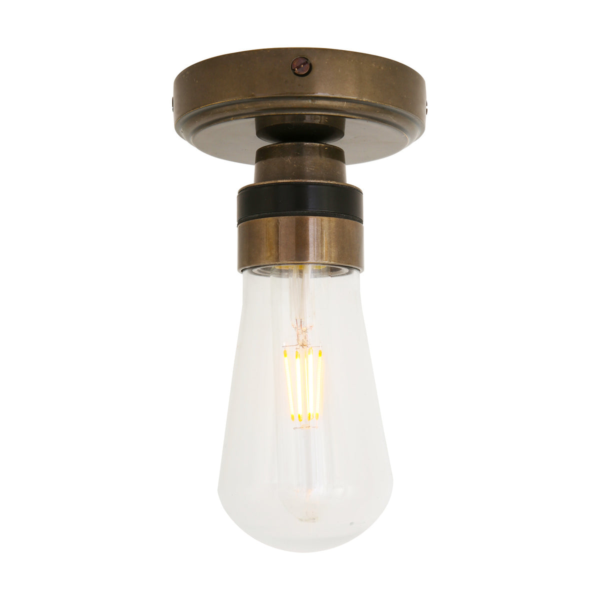 Kura Glass Flush Ceiling Light IP65