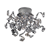 Kurlz 9 Light Crystal Semi-Flush Ceiling Light - Polished Chrome