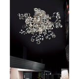 Kurlz 15 Light Crystal Semi-Flush Ceiling Light - Polished Chrome
