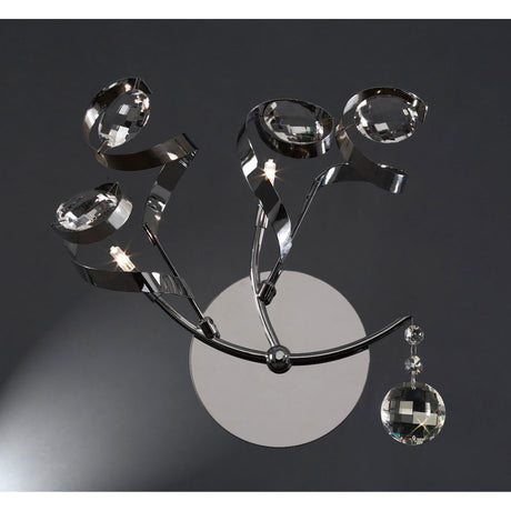 Kurlz 2 Light Crystal Wall Light - Polished Chrome