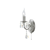 Kyra 1 Light Crystal Wall Light With Switch - Nickel