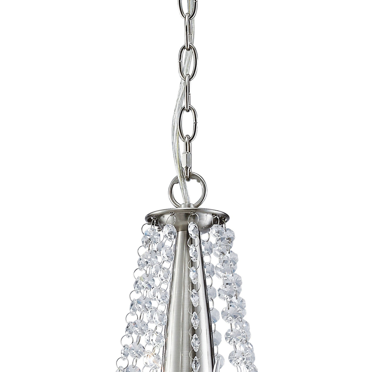 Kyra 48cm 5 Light Crystal Chandelier - Satin Nickel