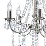 Kyra 48cm 5 Light Crystal Chandelier - Satin Nickel