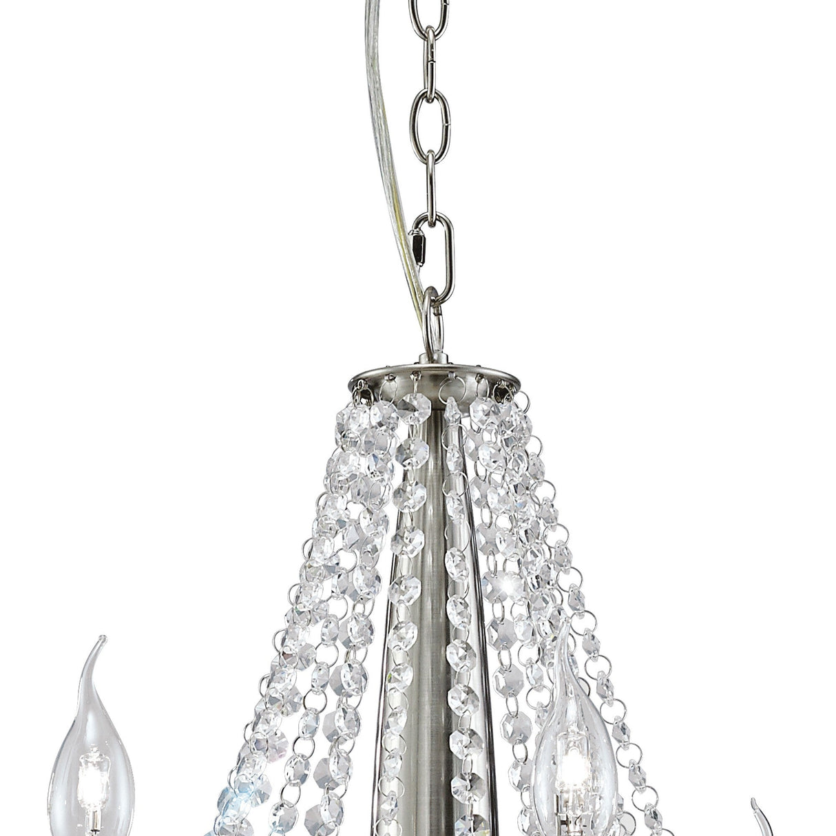 Kyra 58cm 8 Light Crystal Chandelier - Satin Nickel