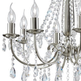 Kyra 58cm 8 Light Crystal Chandelier - Satin Nickel