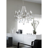 Kyra 58cm 8 Light Crystal Chandelier - Satin Nickel