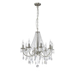 Kyra 58cm 8 Light Crystal Chandelier - Satin Nickel