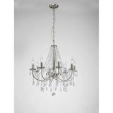 Kyra 58cm 8 Light Crystal Chandelier - Satin Nickel