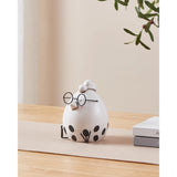 Landjut Ceramic Hen Ornament 16cm - White & Black