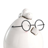 Landjut Ceramic Hen Ornament 16cm - White & Black