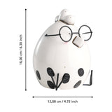 Landjut Ceramic Hen Ornament 16cm - White & Black