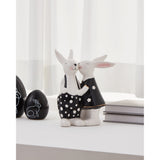 Landjut Ceramic Rabbit Ornaments - White, Black & Gold