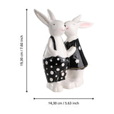 Landjut Ceramic Rabbit Ornaments - White, Black & Gold