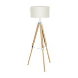 Lantada Floor Lamp - Natural, Chrome & Beige