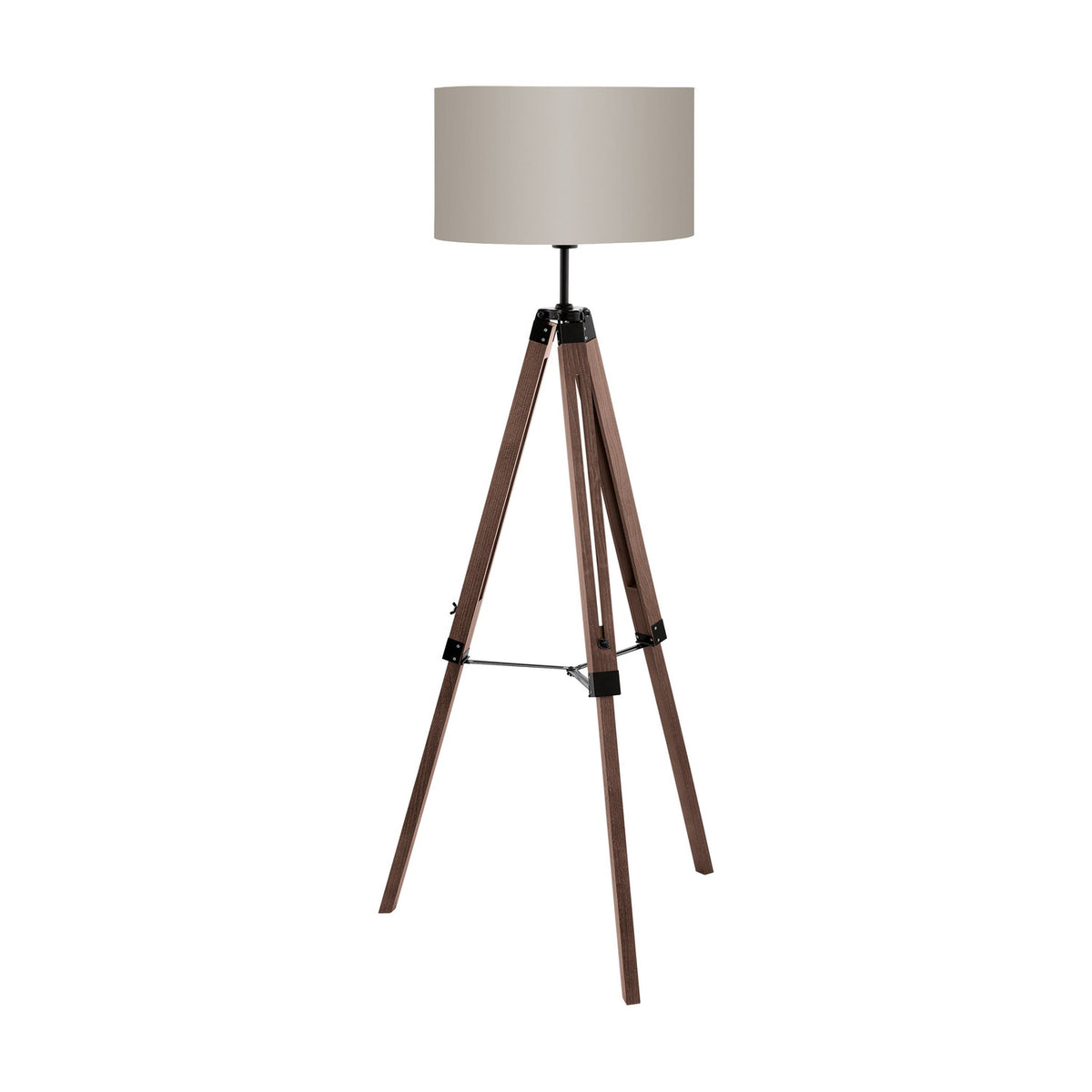 Lantada Floor Lamp - Walnut, Black & Taupe