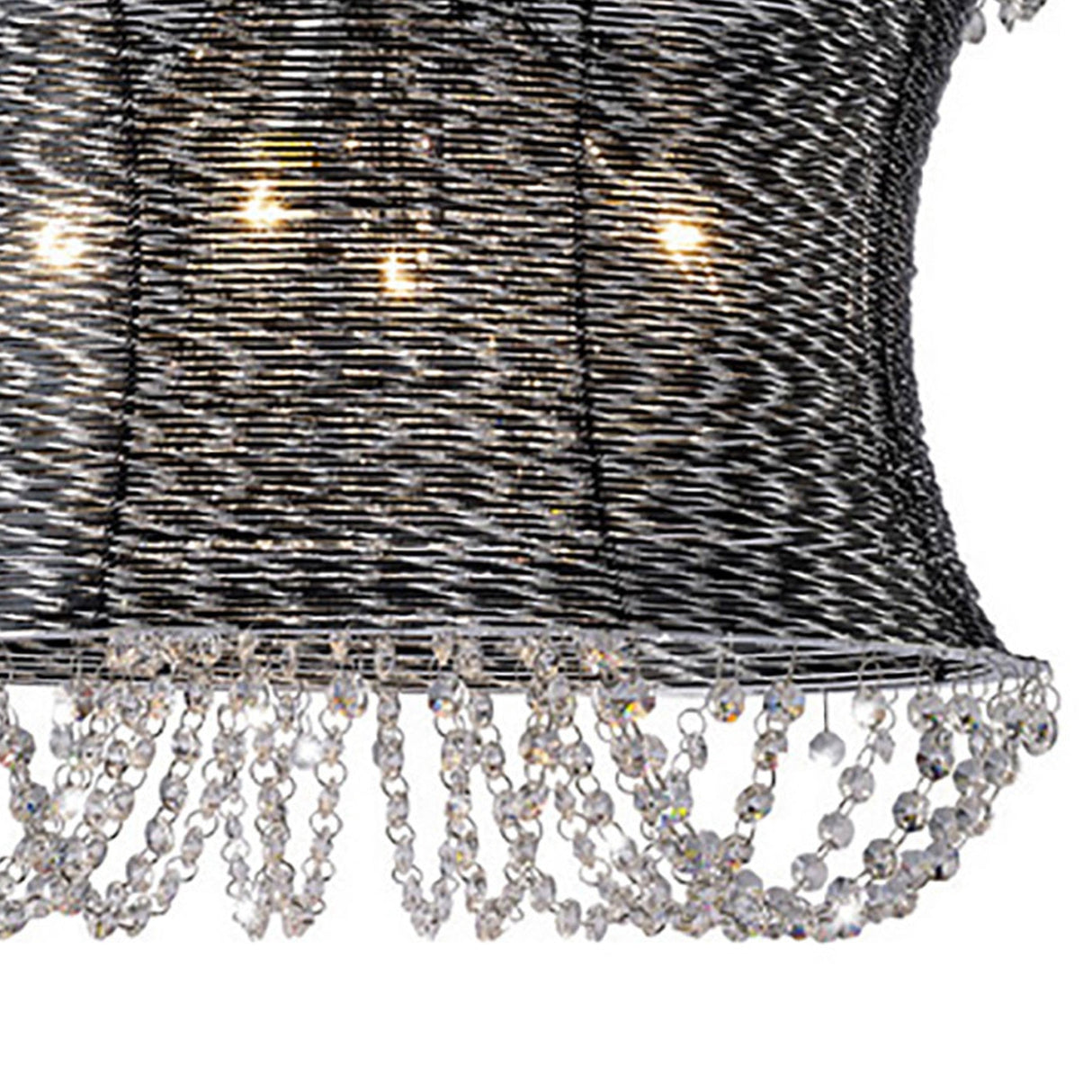 Lanzo 49cm Round 4 Light Crystal Chandelier - Black Chrome