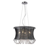 Lanzo 49cm Round 4 Light Crystal Chandelier - Black Chrome