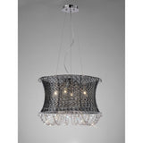 Lanzo 49cm Round 4 Light Crystal Chandelier - Black Chrome