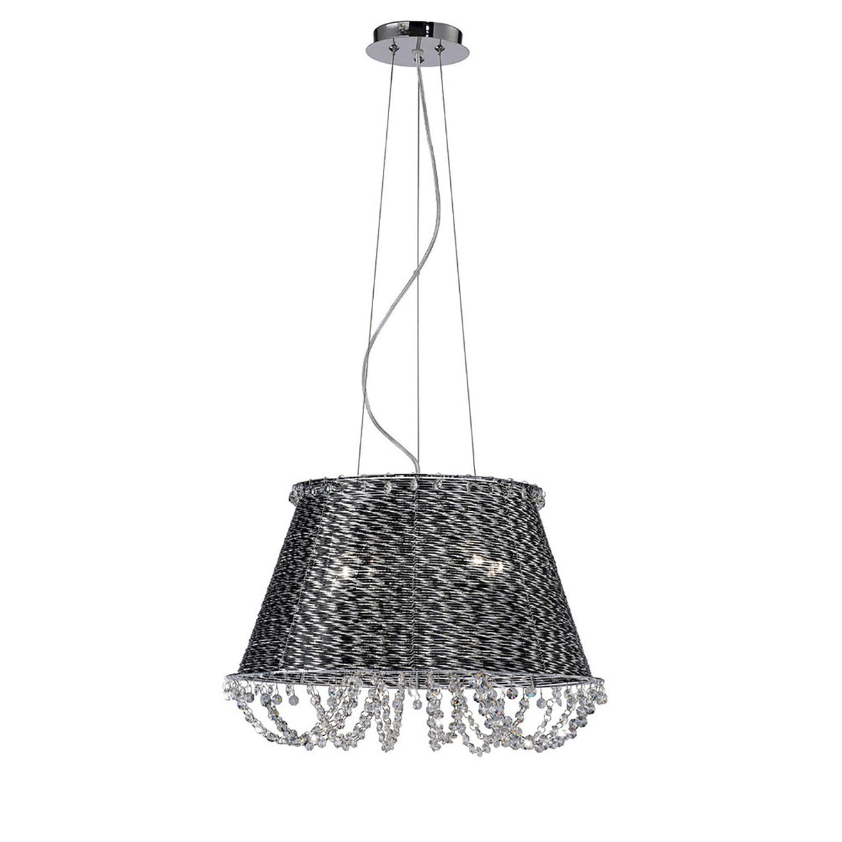 Lanzo 49cm 4 Light Crystal Chandelier - Black Chrome