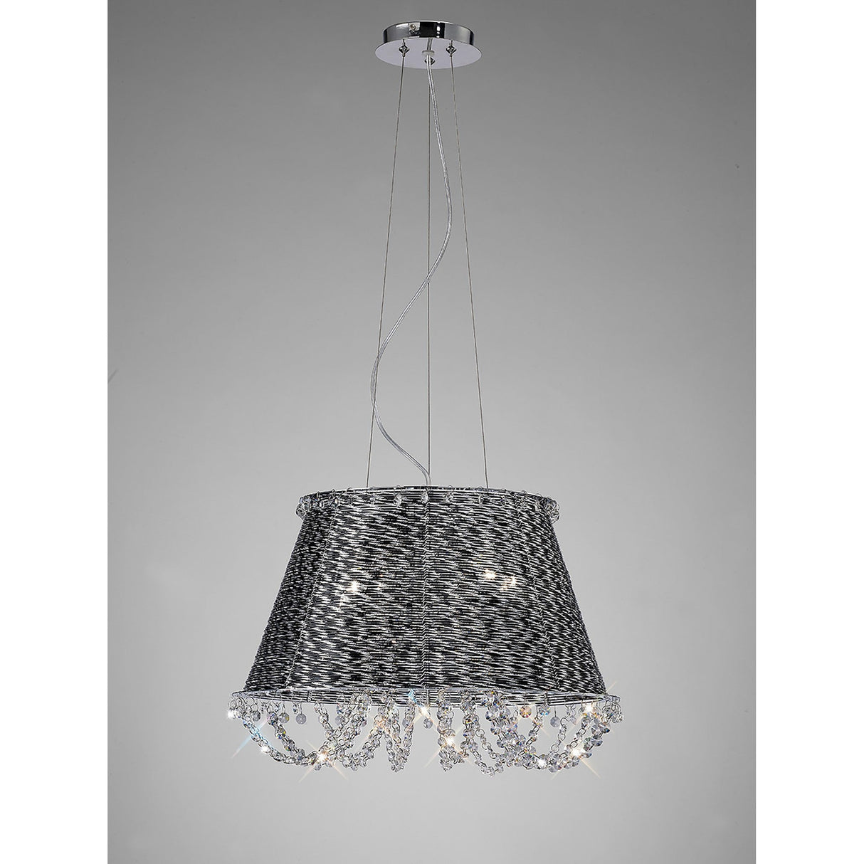 Lanzo 49cm 4 Light Crystal Chandelier - Black Chrome