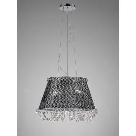 Lanzo 49cm 4 Light Crystal Chandelier - Black Chrome