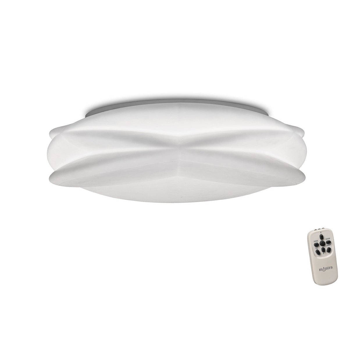 Lascas CCT Dimmable LED Flush Ceiling Light With Remote Control - White