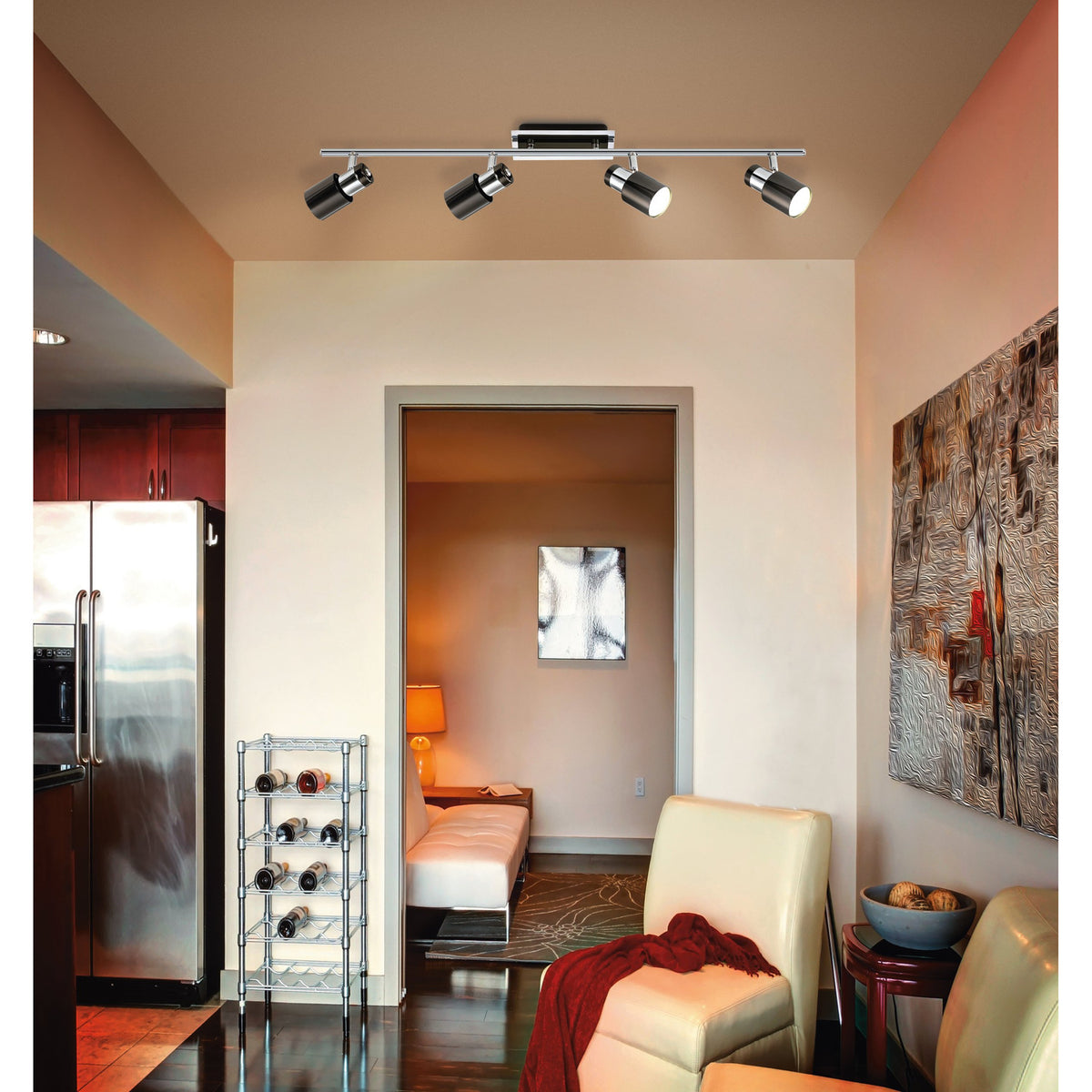 Lasmessa 4 Light Spotlight Bar - Black Nickel