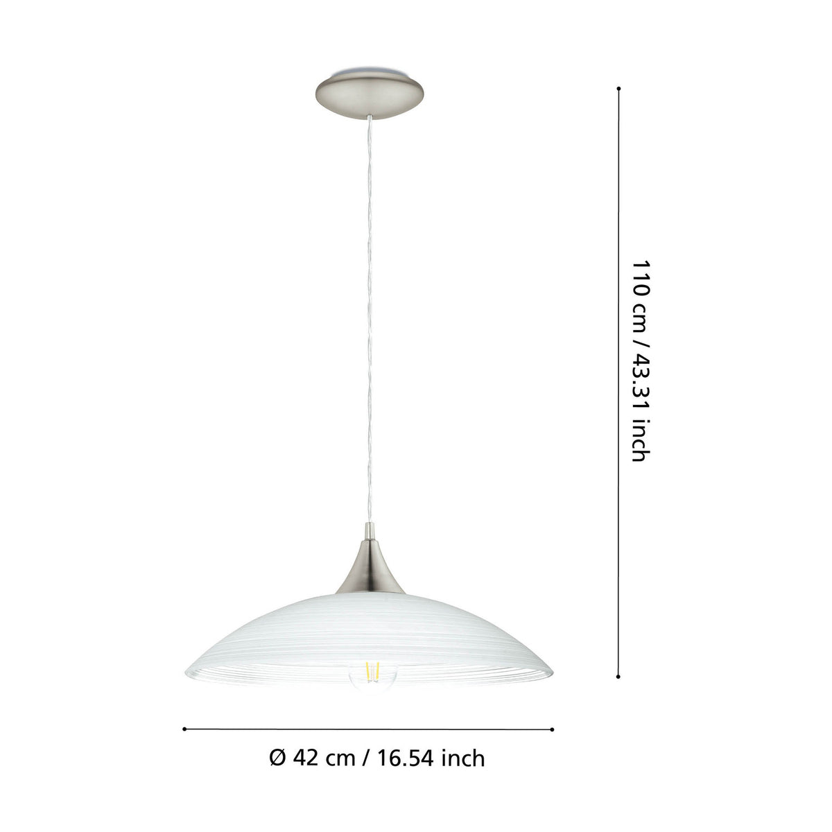 Lazolo Glass Pendant Light - Satin Nickel