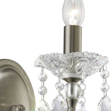 Leana 1 Light Crystal Wall Light With Switch - Nickel