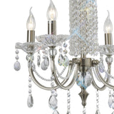Leana 55cm 4 Light Crystal Chandelier - Satin Nickel