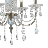 Leana 55cm 4 Light Crystal Chandelier - Satin Nickel