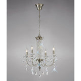 Leana 55cm 4 Light Crystal Chandelier - Satin Nickel