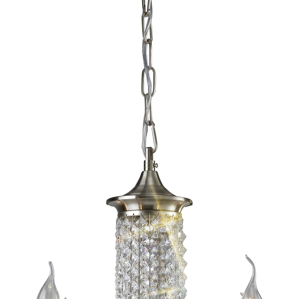 Leana 65cm 6 Light Crystal Chandelier - Satin Nickel