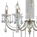 Leana 65cm 6 Light Crystal Chandelier - Satin Nickel