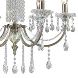 Leana 65cm 6 Light Crystal Chandelier - Satin Nickel