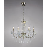 Leana 65cm 6 Light Crystal Chandelier - Satin Nickel