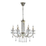 Leana 65cm 6 Light Crystal Chandelier - Satin Nickel