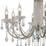 Leana 75cm 8 Light Crystal Chandelier - Satin Nickel