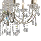 Leana 75cm 8 Light Crystal Chandelier - Satin Nickel